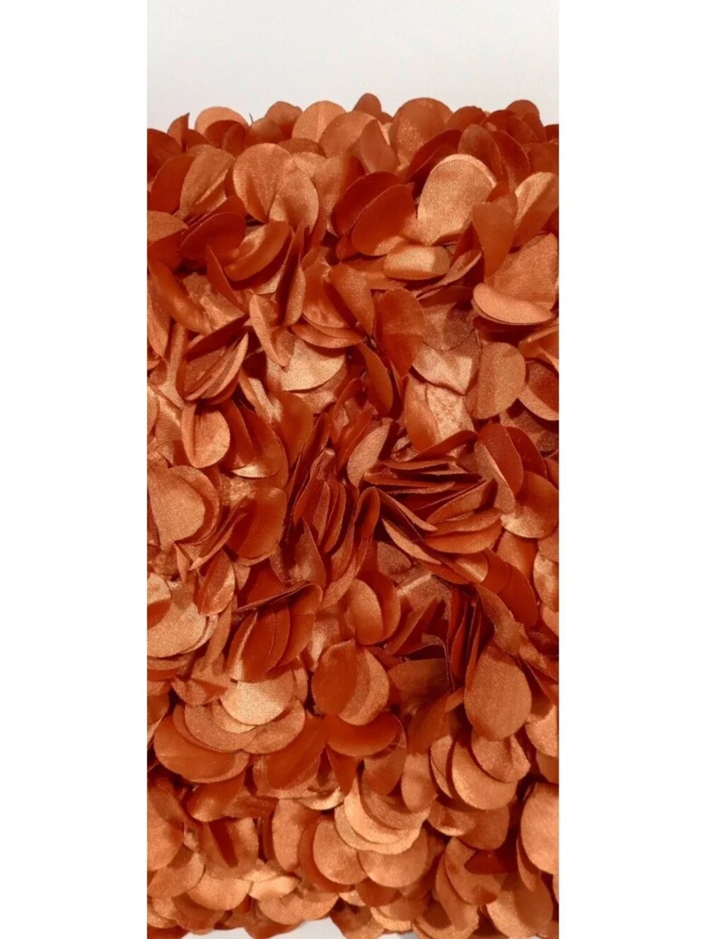 Pier 1 Imports Rectangular Zippered Pillow Cover Orange Tangerine Satin Ruffle